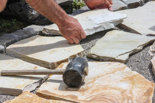 Stone Sidewalk Installation in Ellicott City